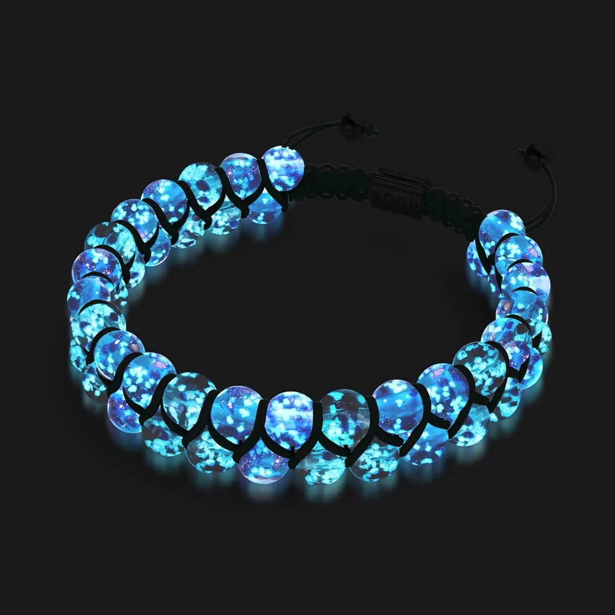 Aquamarine Flame | Lapis Flame x Aquamarine | Double Firefly Glass Bracelet