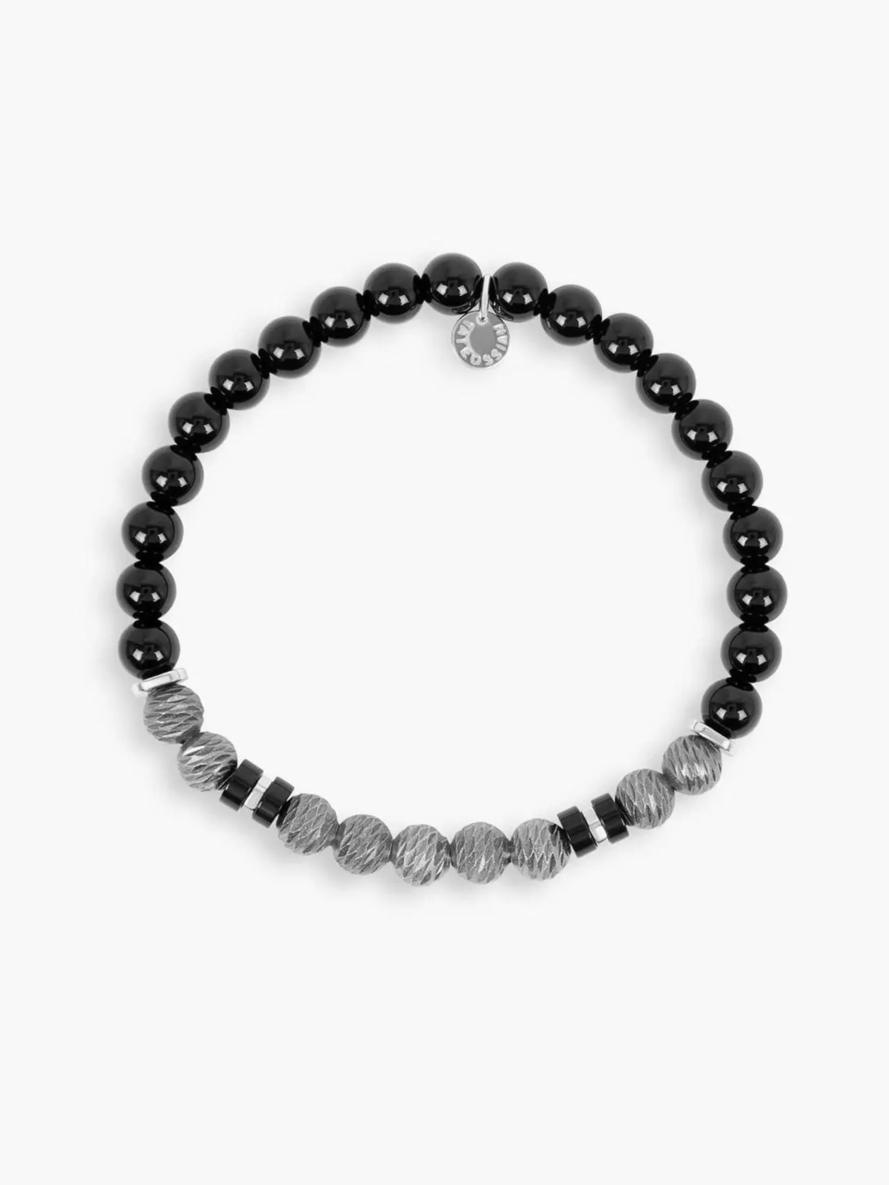 Argento Graffiato Bracelet | Black Agate