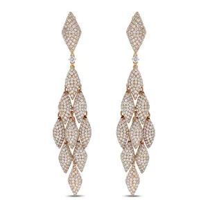 Autumn Chandelier Diamond Earrings (11.14 ct Diamonds) in Rose Gold