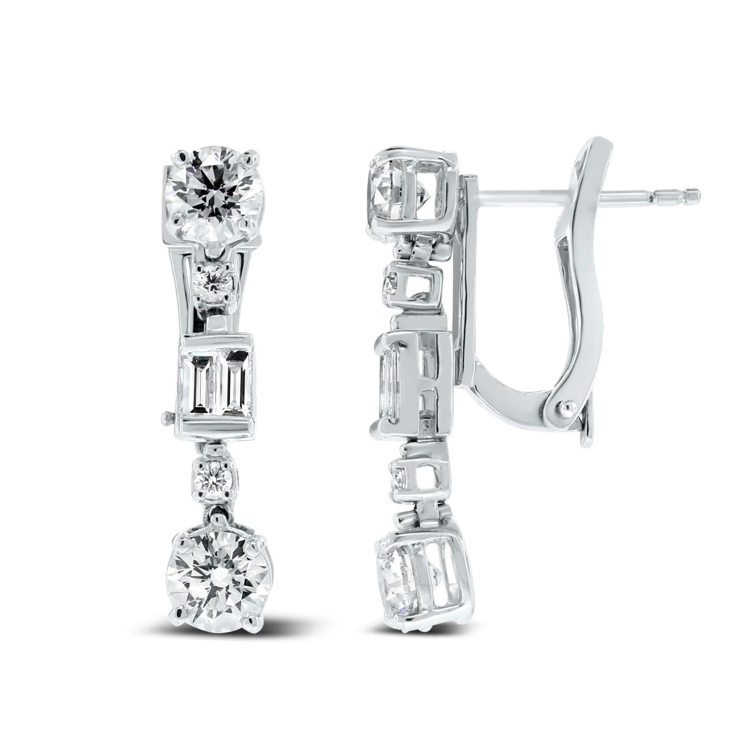 Beauvince Azea Diamond Earrings 3.71 Carat Diamonds in White Gold