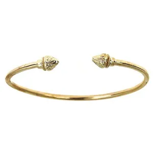 Better Jewelry 10K Yellow Gold West Indian Bangle w. Fancy Pointy Ends (Made in USA)