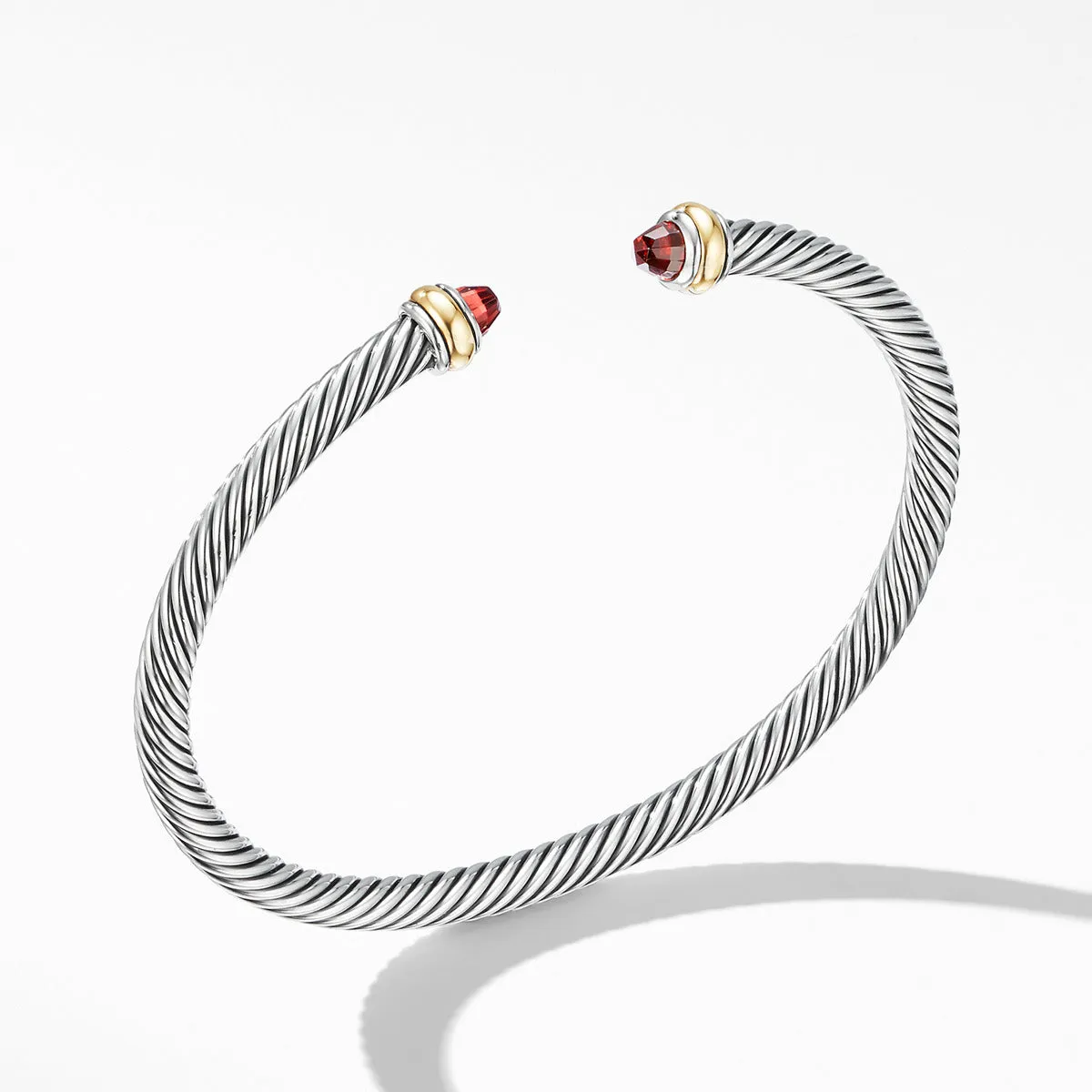 Cable Classic Bracelet with Garnet and 18K Yellow Gold