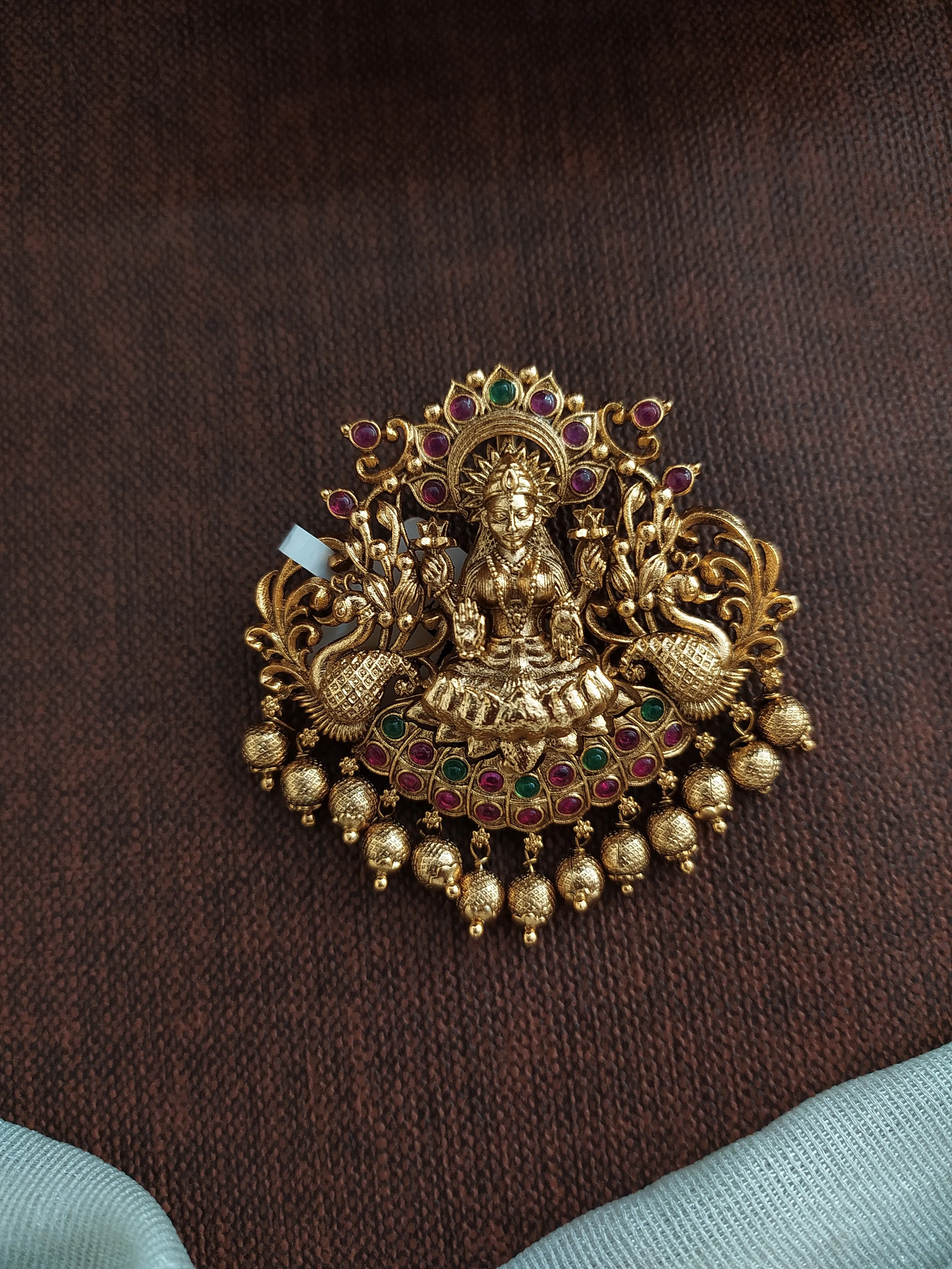 Captivating Goddess Lakshmi Ji Antique Pendant Set