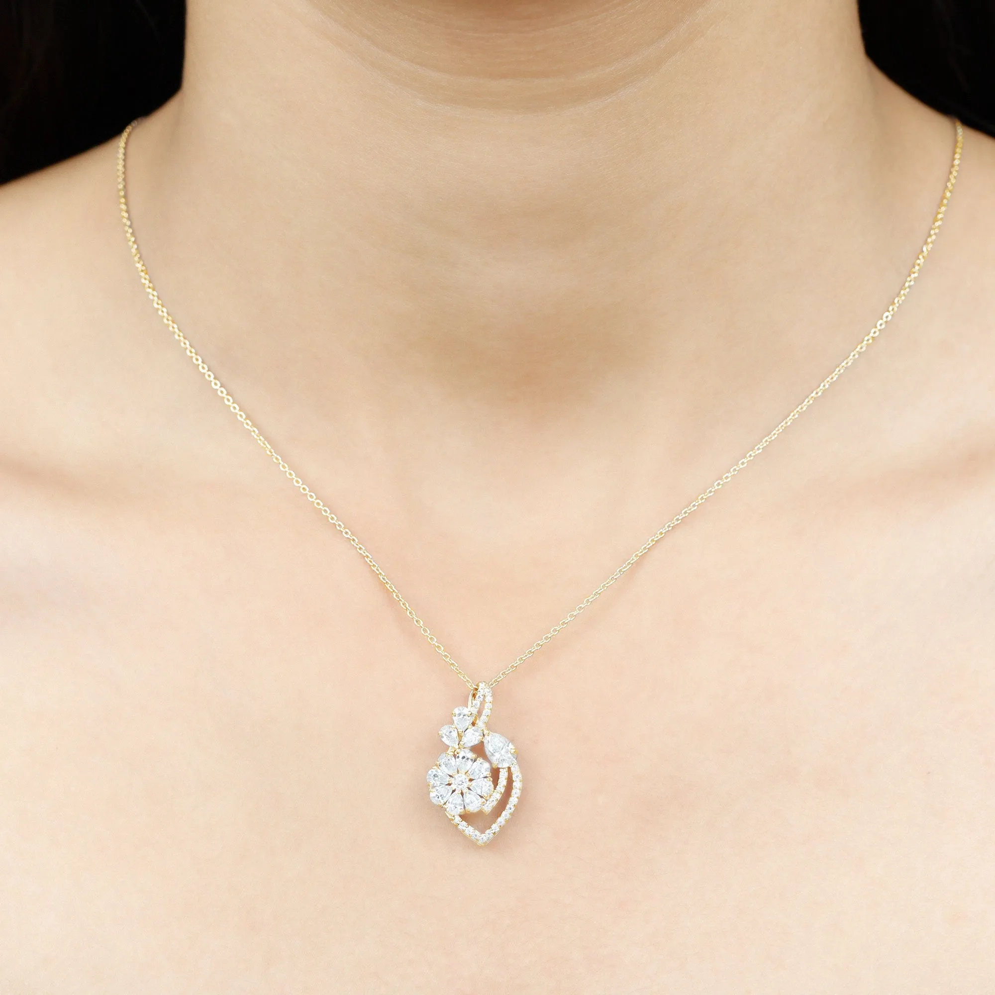 Certified Moissanite Cocktail Infinity Pendant