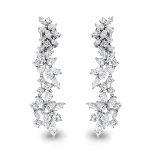 Charlotte Diamond Earrings (7.11 ct Diamonds) in White Gold