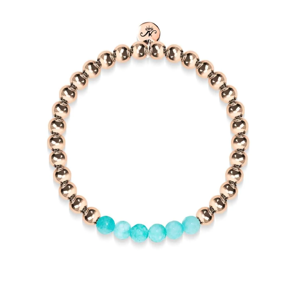 Cheerful | 18k Rose Gold | Aquamarine Jade | Gemstone Expression Bracelet