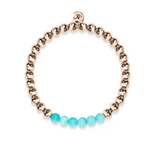 Cheerful | 18k Rose Gold | Aquamarine Jade | Gemstone Expression Bracelet