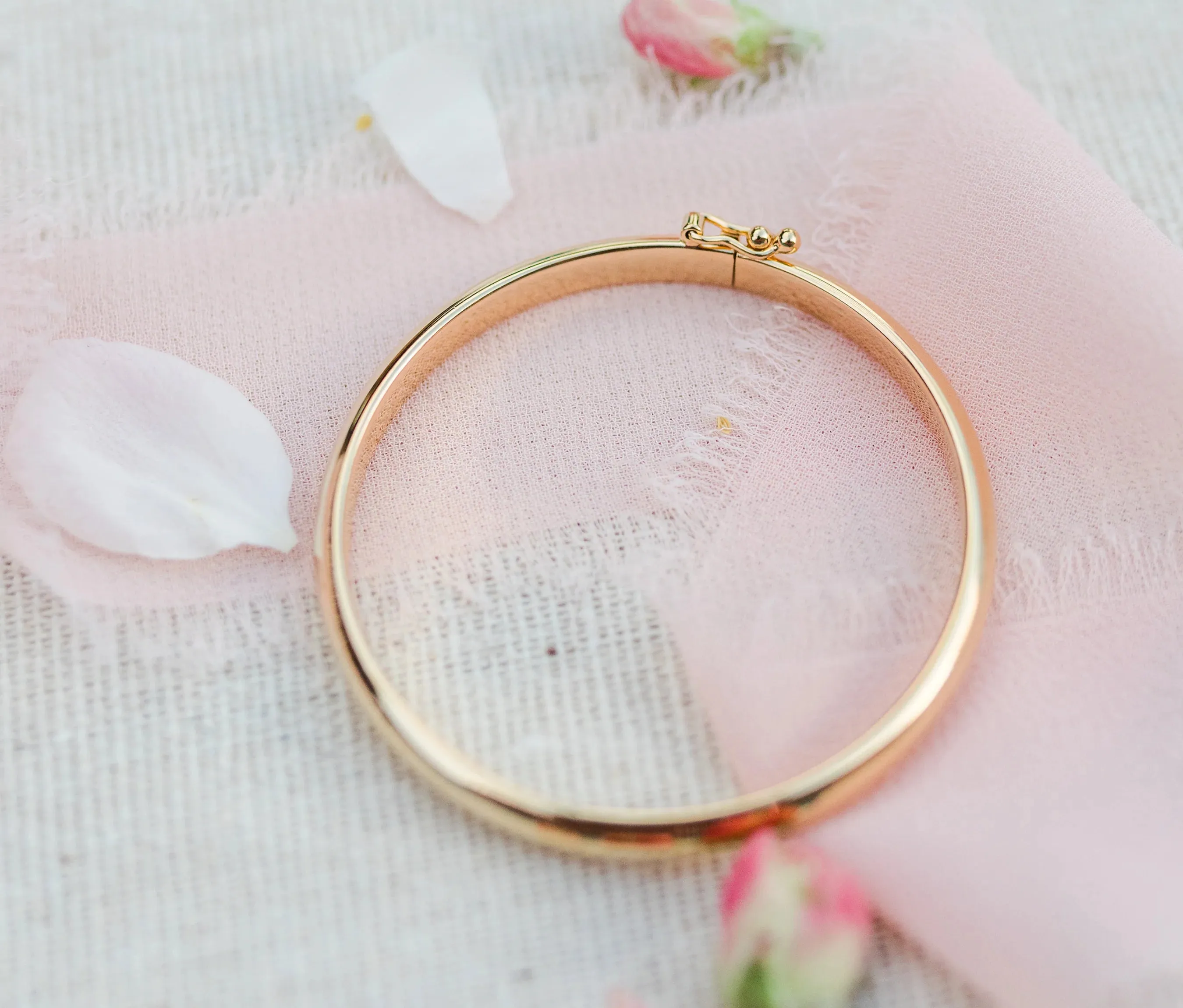 Cherished Moments 14K Gold-Plated Bangle Small Bracelet