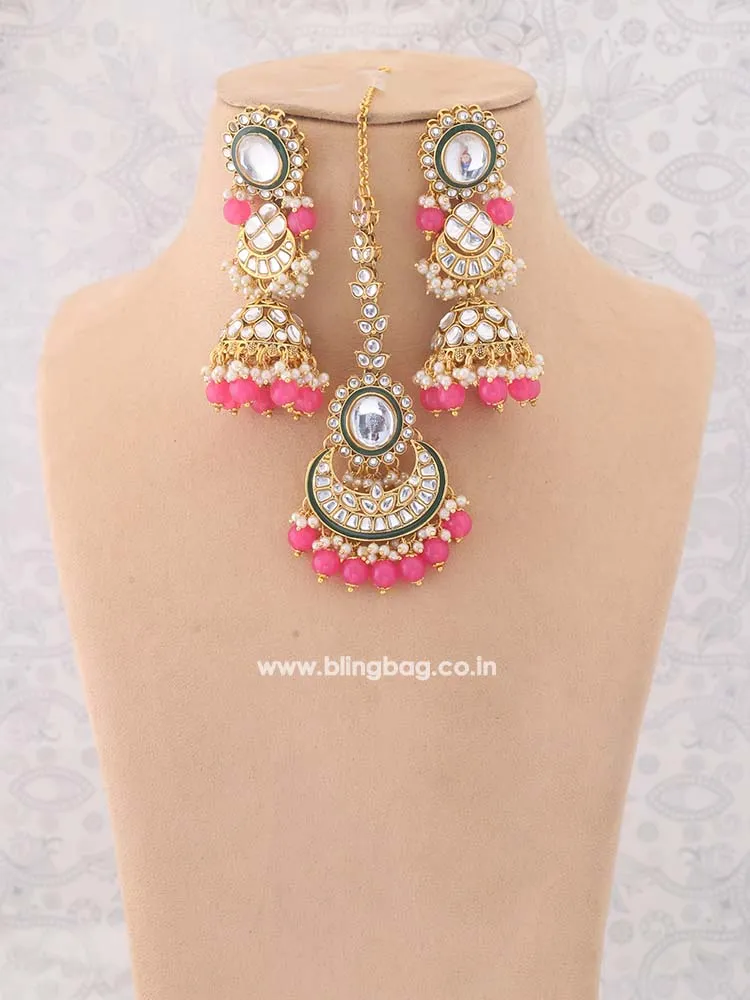 Coral Abhilasha Kundan Jewellery Set