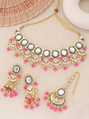 Coral Abhilasha Kundan Jewellery Set