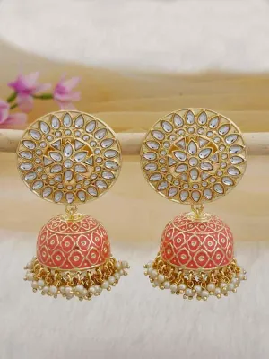 Coral Ahilya Jhumkis