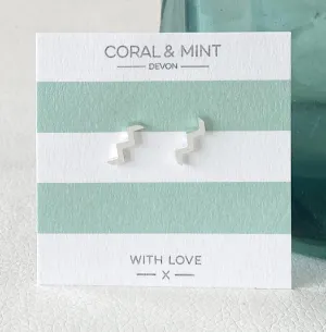 Coral And Mint Wave Earrings