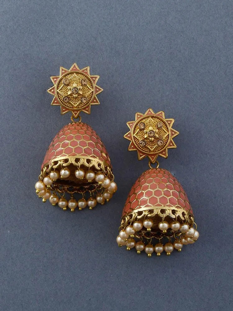 Coral Bell Jhumkis