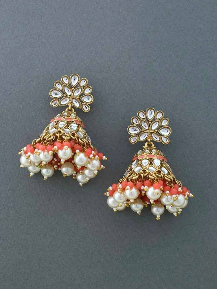 Coral Koyna Jhumkis