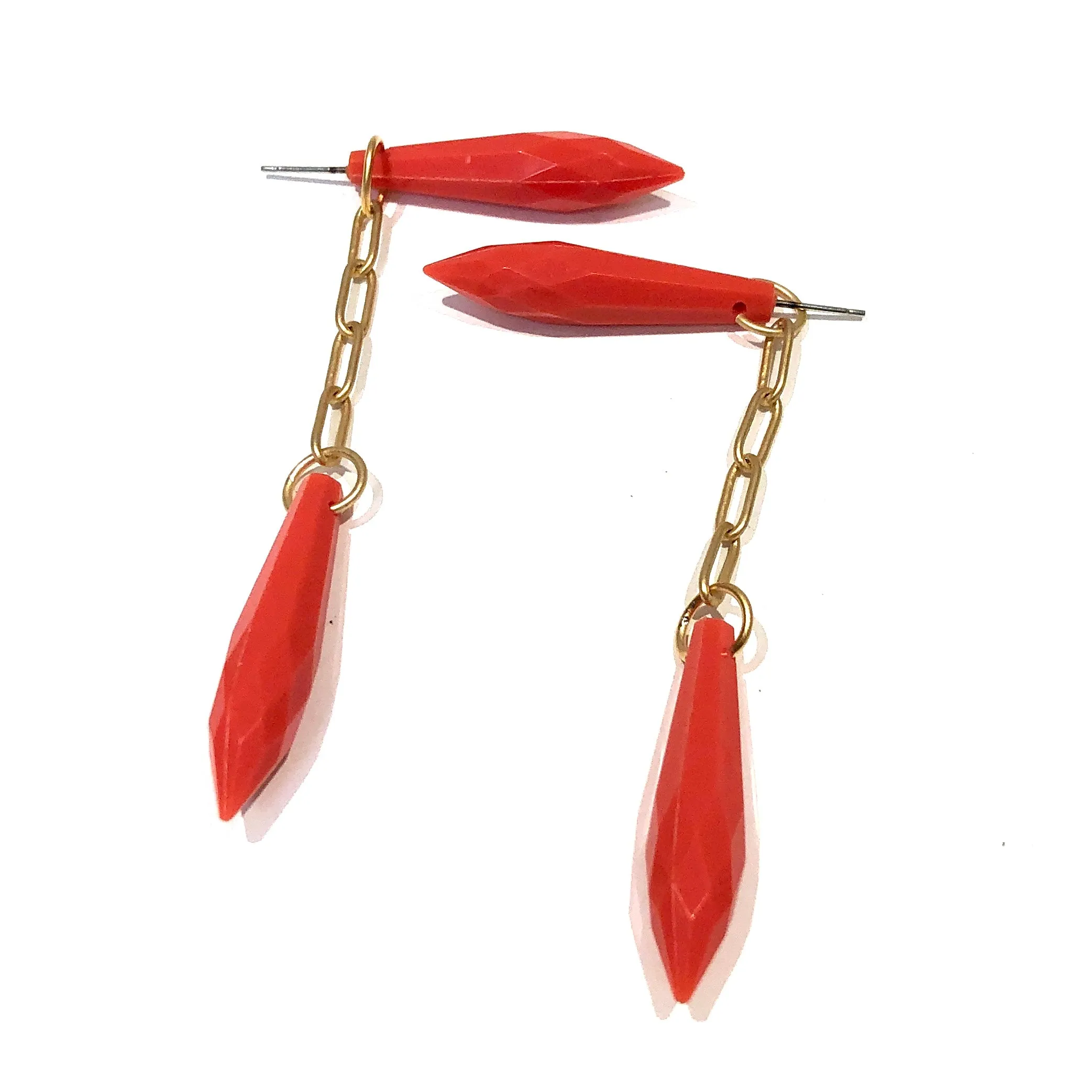 Coral Spike Statement Earrings