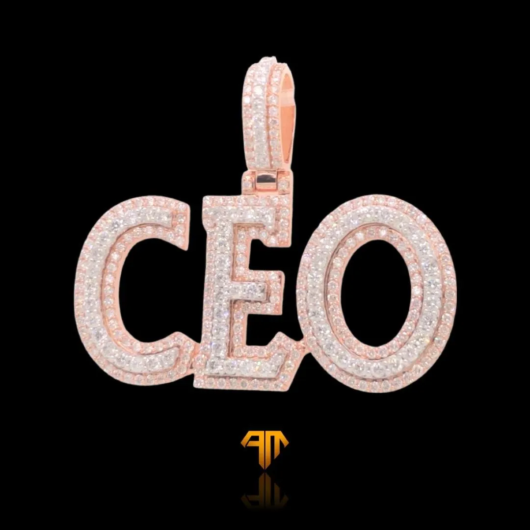 Custom Rose Gold "CEO" Three Letter Pendant