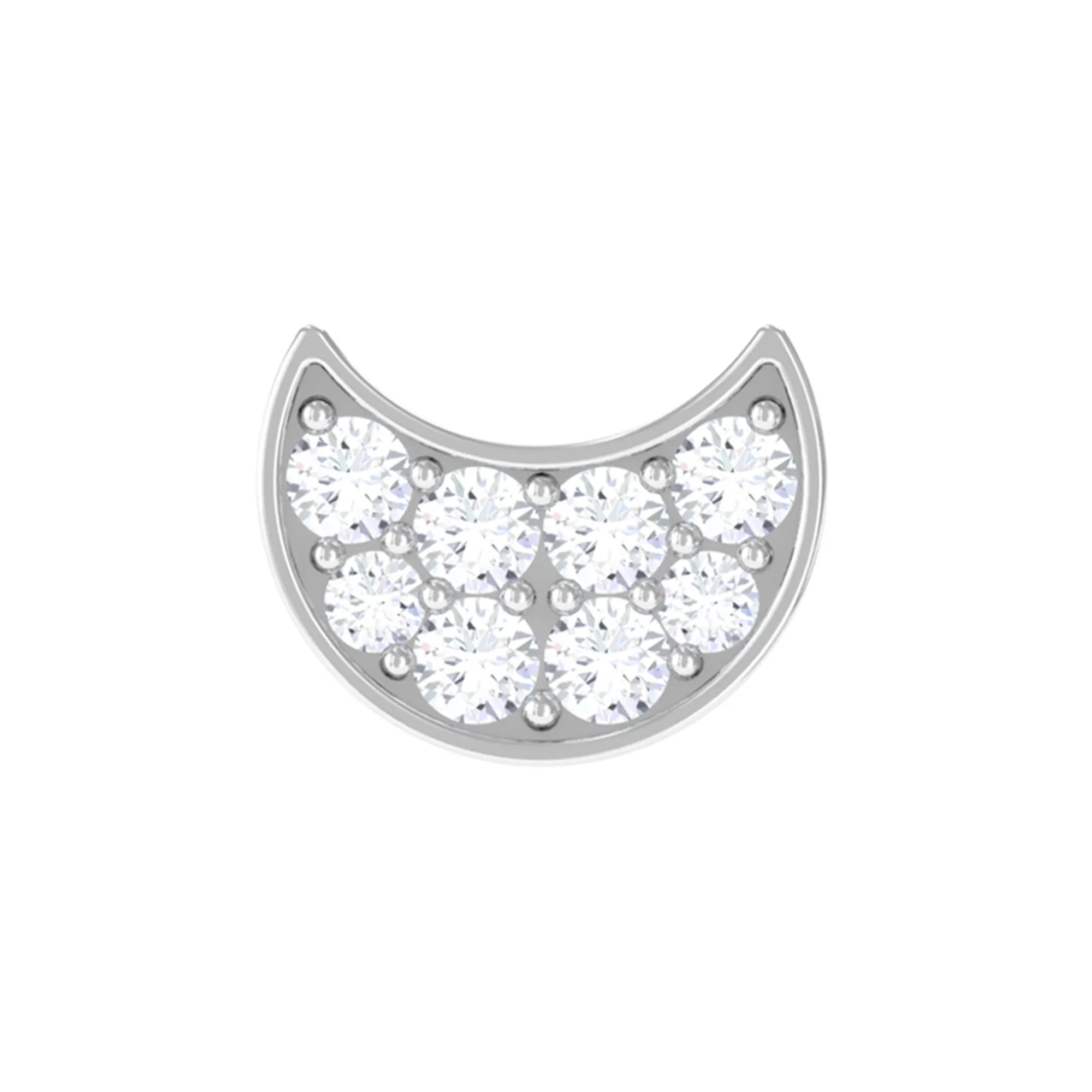 Dainty Moissanite Moon Celestial Earring for Tragus Piercing