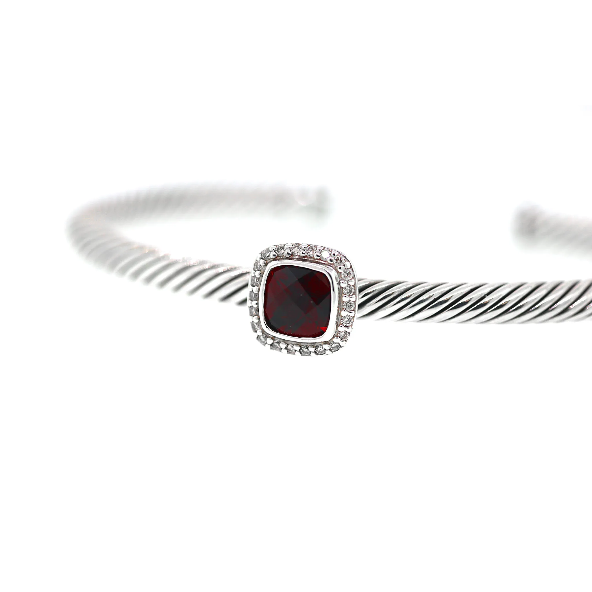 David Yurman Noblesse Garnet and Diamond Bracelet