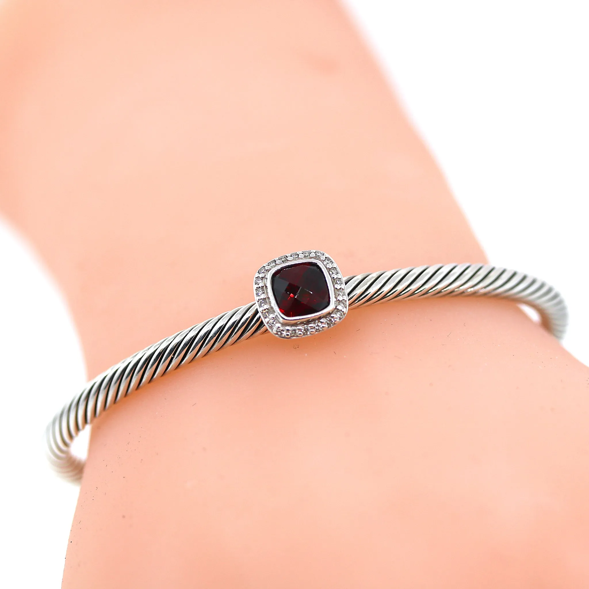 David Yurman Noblesse Garnet and Diamond Bracelet