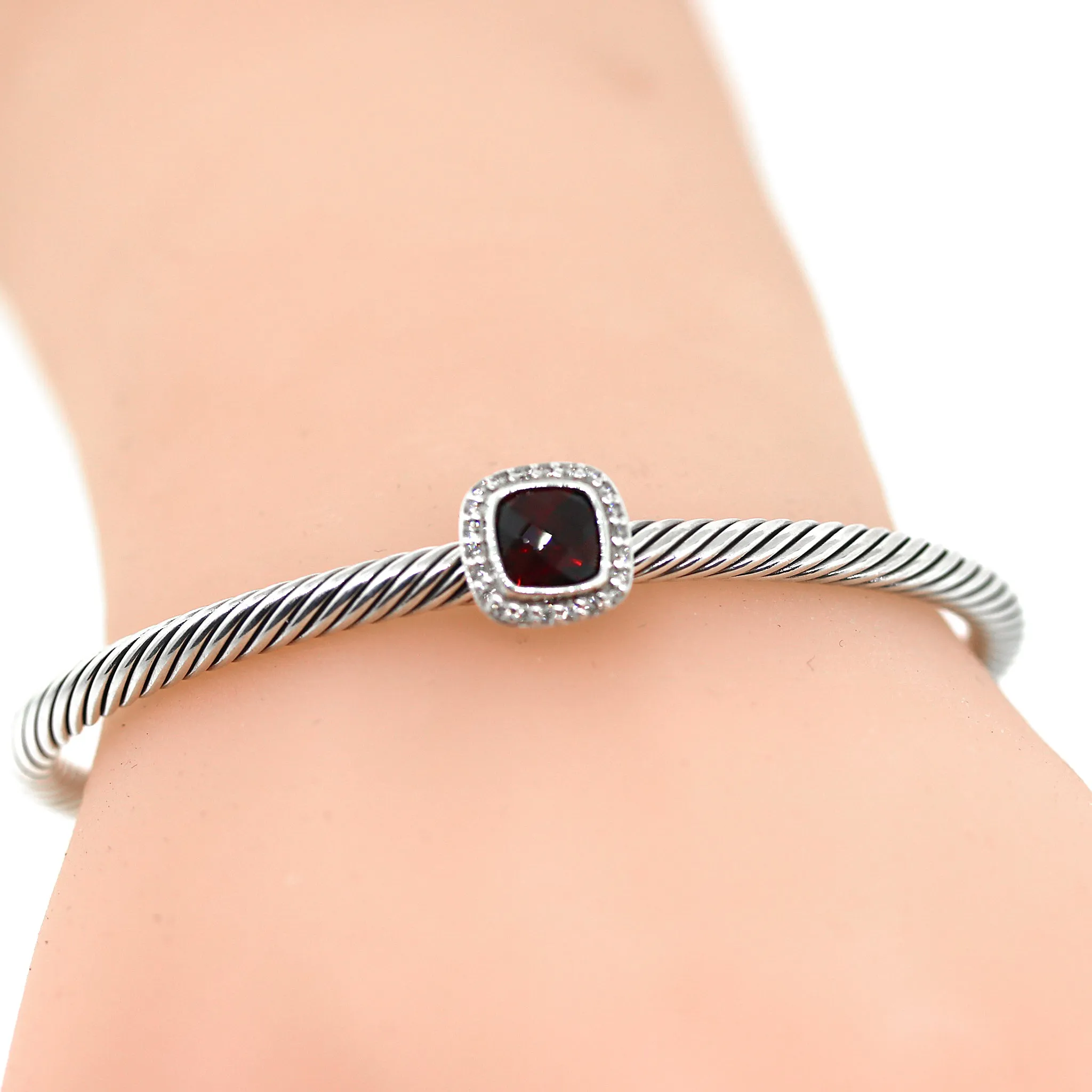 David Yurman Noblesse Garnet and Diamond Bracelet