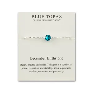 December (Blue Topaz) Birthstone Bracelet Created with Zircondia® Crystals