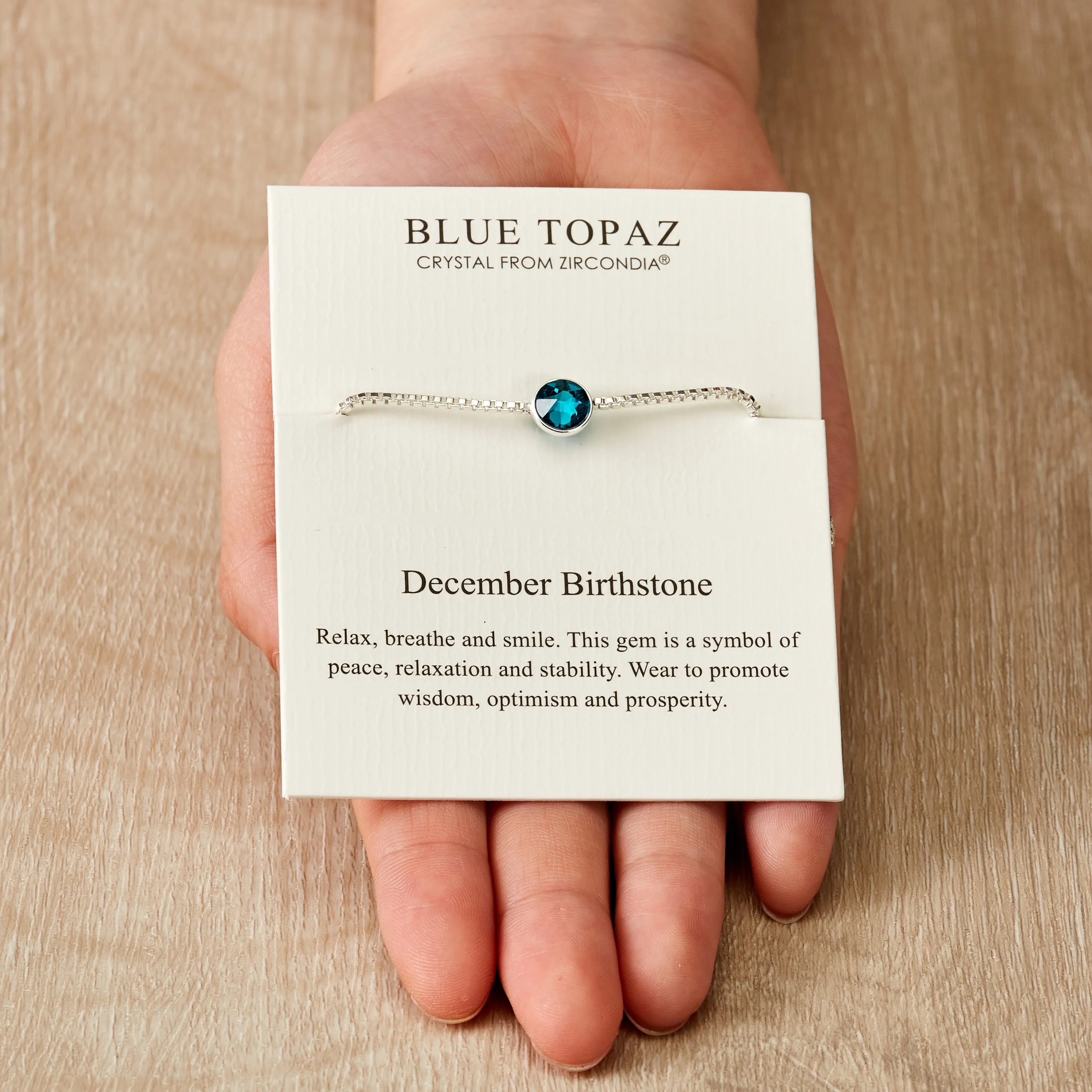 December (Blue Topaz) Birthstone Bracelet Created with Zircondia® Crystals