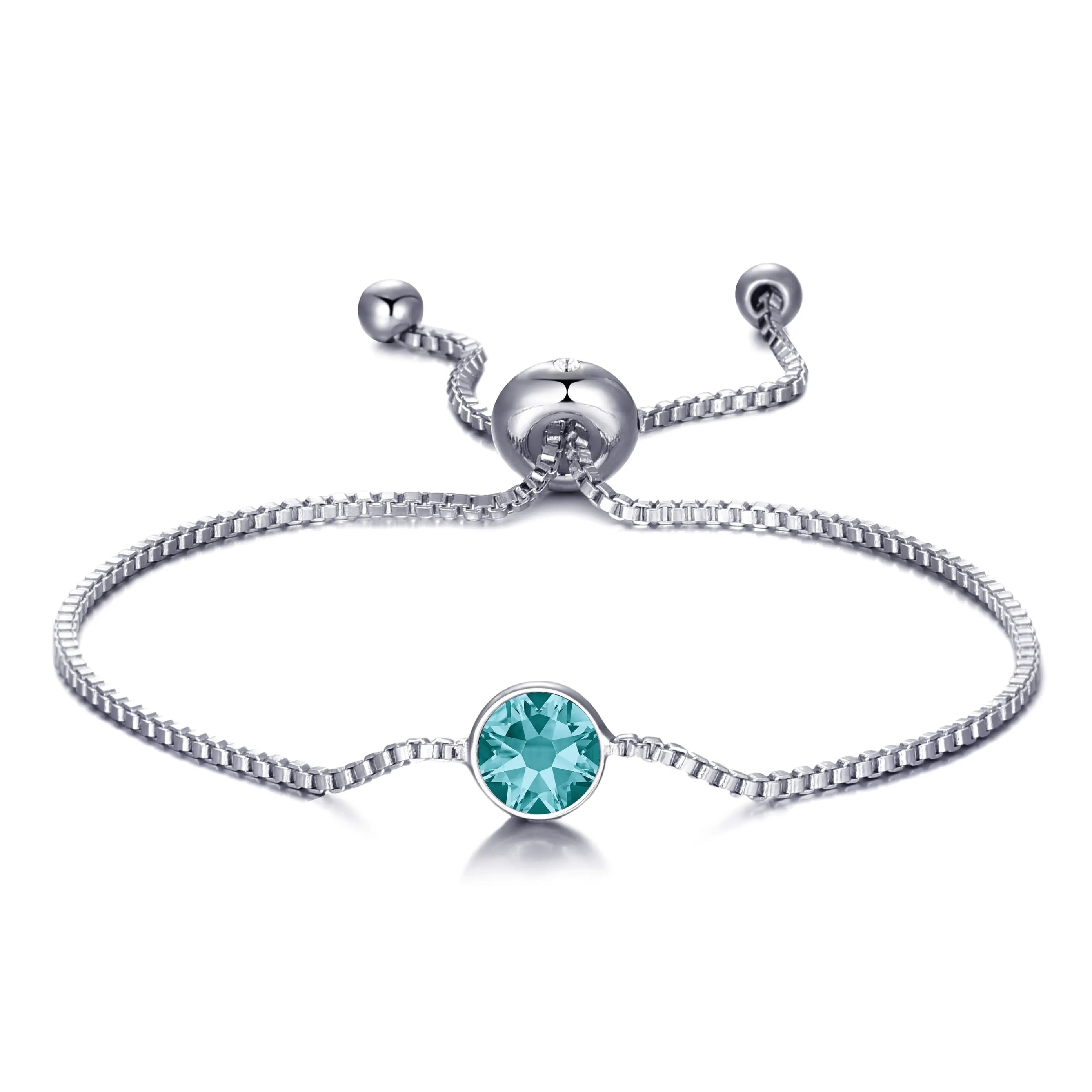 December (Blue Topaz) Birthstone Bracelet Created with Zircondia® Crystals