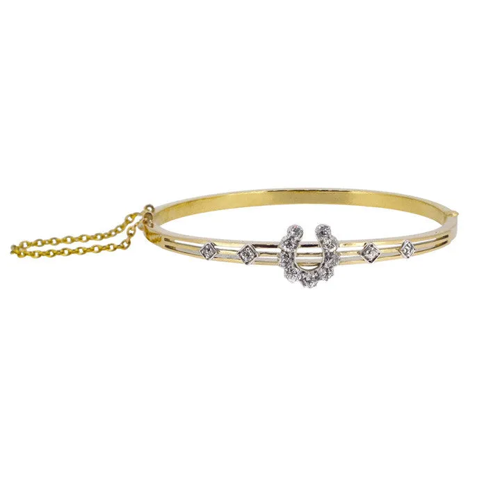 Diamond Horse Shoe Bangle