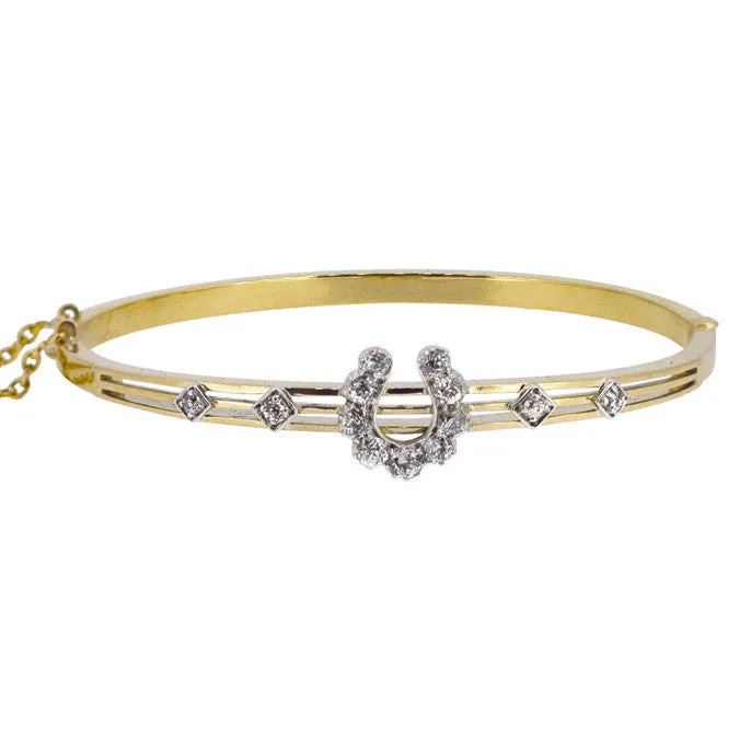 Diamond Horse Shoe Bangle