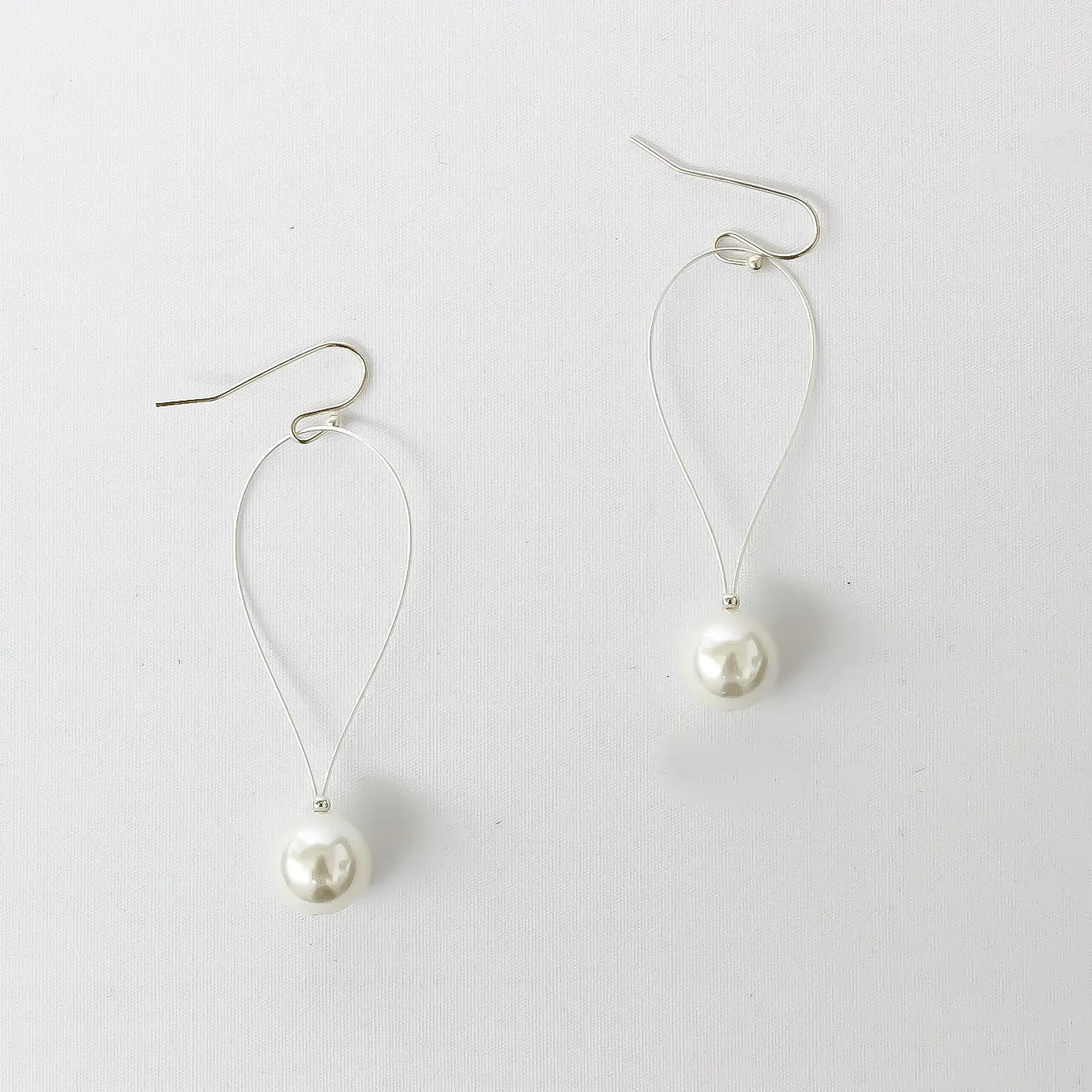 Drop Pearl Earrings - Silver