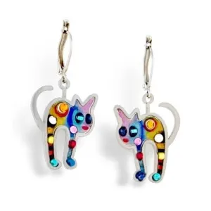 Earrings - Artistic Colorful Cats