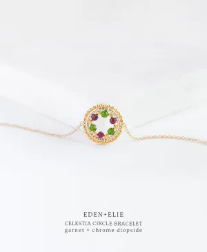 EDEN   ELIE Celestia Circle Bracelet - Garnet   Chrome Diopside