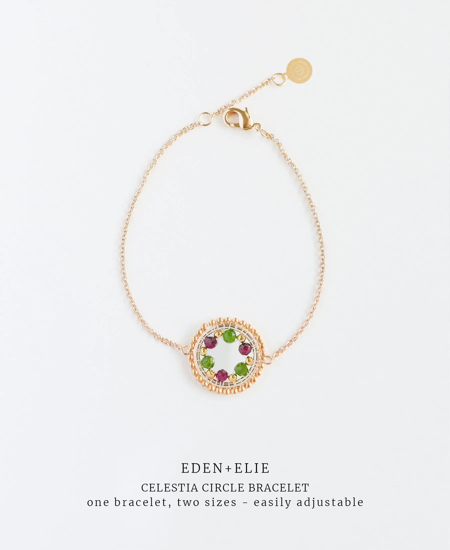 EDEN   ELIE Celestia Circle Bracelet - Garnet   Chrome Diopside