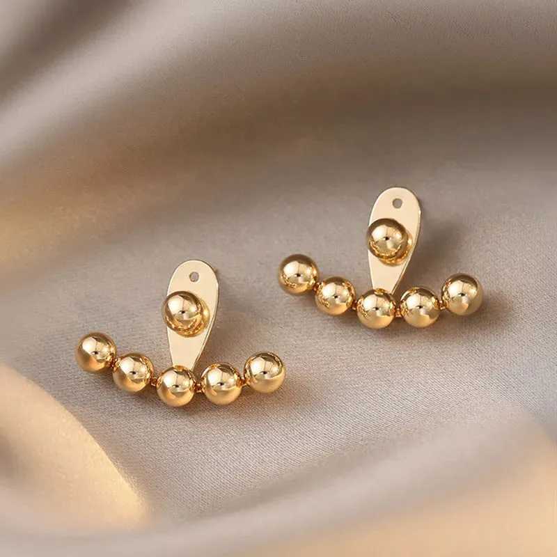 Elegant Metal Heart-Shaped Hanging Pearl Korean Fashion New Earring