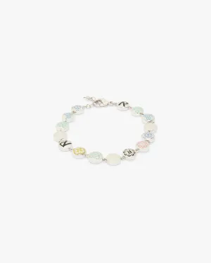 Enameled Bead Bracelet - Silver