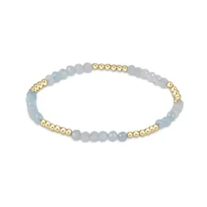 Enewton Blissful Gold 3MM Aquamarine Beaded Bracelet