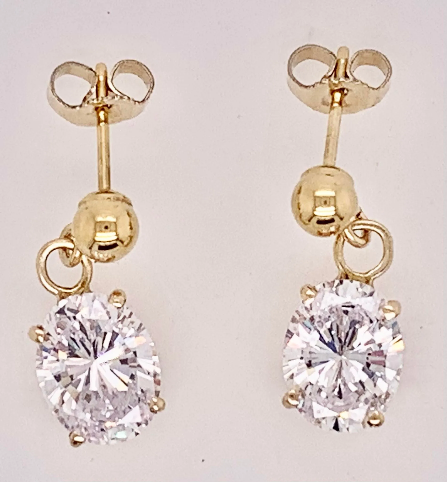 Estate 14K Cubic Zirconia Earrings