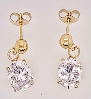 Estate 14K Cubic Zirconia Earrings