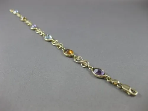 ESTATE LONG 7.0CT OVAL AAA MULTI GEM 14KT YELLOW GOLD MOTHER BRACELET #19739