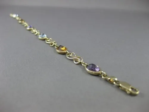 ESTATE LONG 7.0CT OVAL AAA MULTI GEM 14KT YELLOW GOLD MOTHER BRACELET #19739