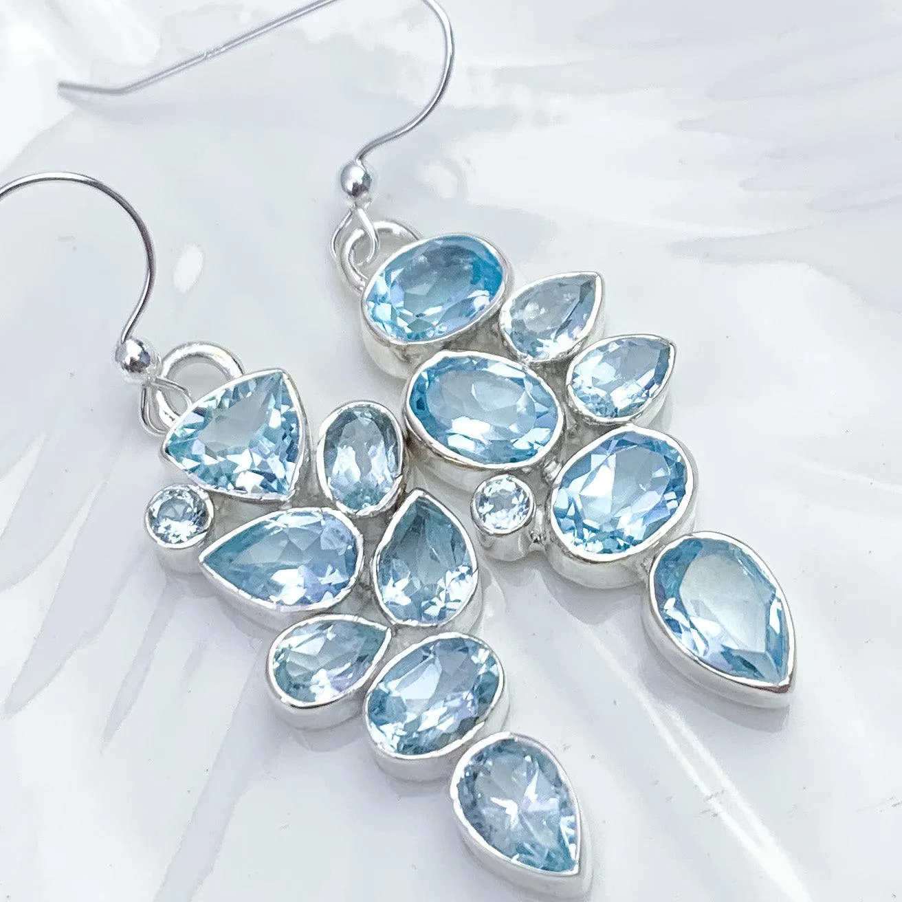 Ethereal Love Blue Topaz Silver Set