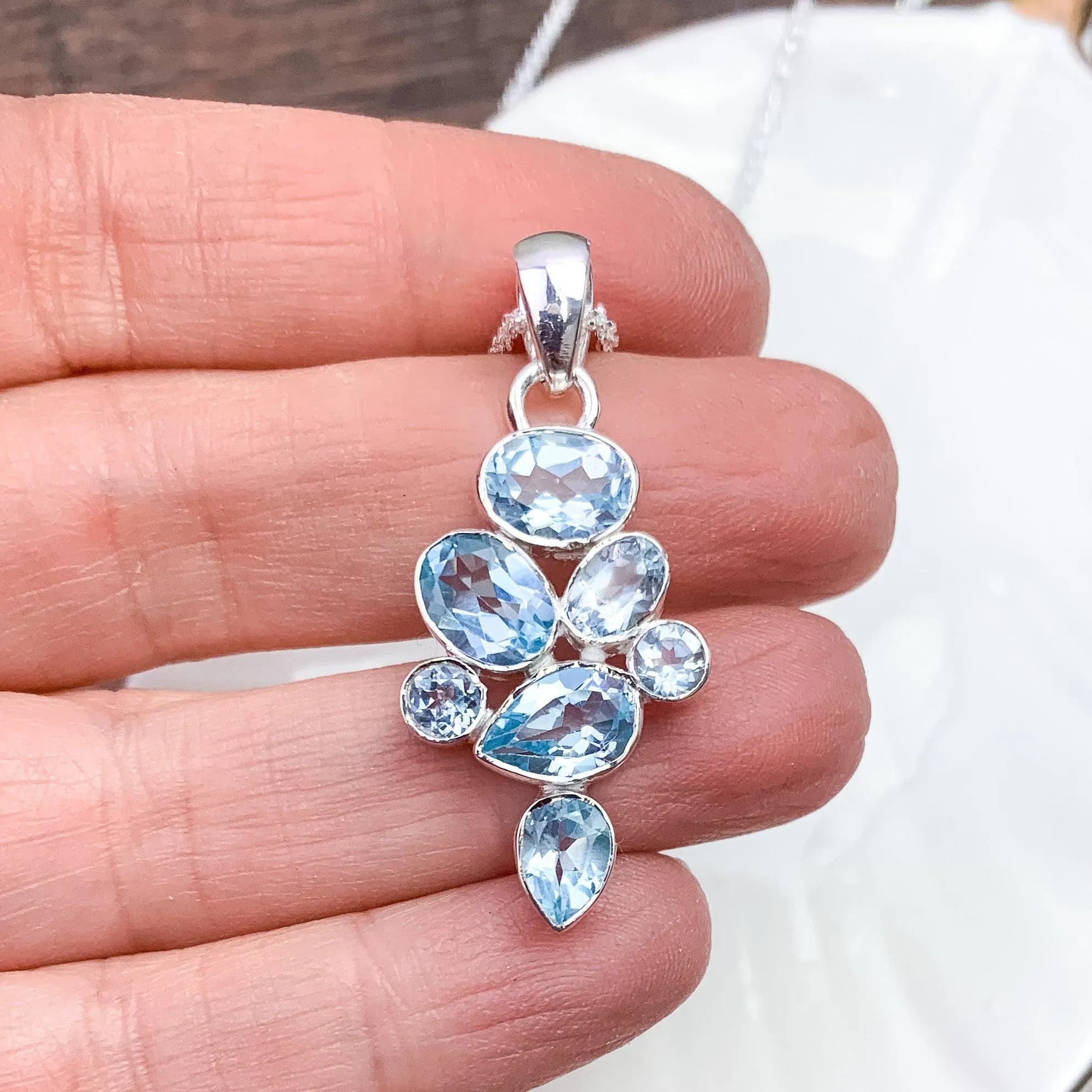 Ethereal Love Blue Topaz Silver Set