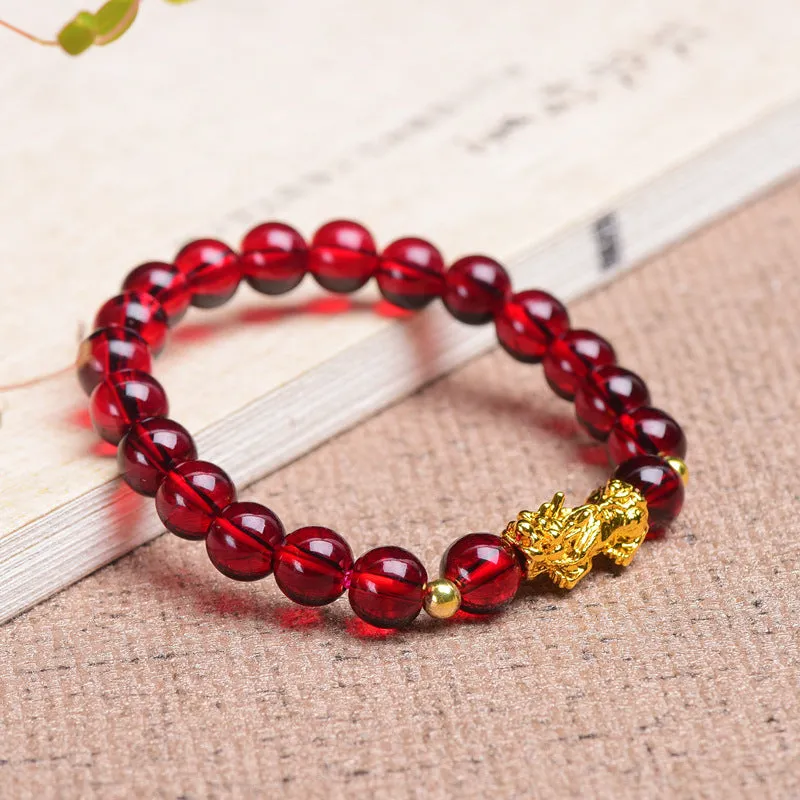 Ethnic Sand Gin Wine Red Bracelet