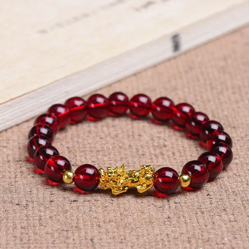 Ethnic Sand Gin Wine Red Bracelet