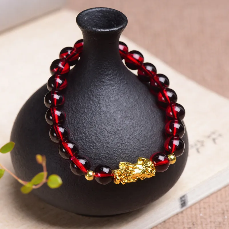 Ethnic Sand Gin Wine Red Bracelet