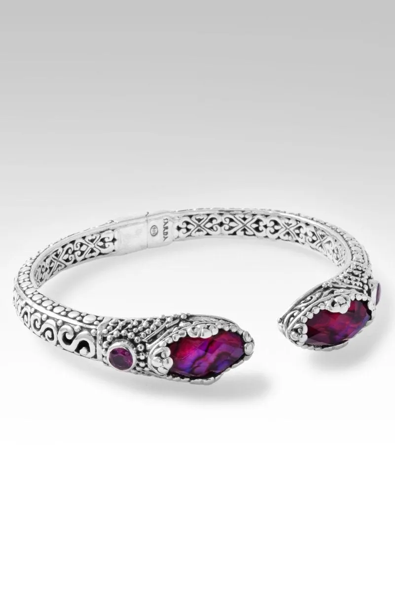 Extend Kindness Tip-to-Tip Bracelet™ in Pink Purple Abalone & Quartz Triplet