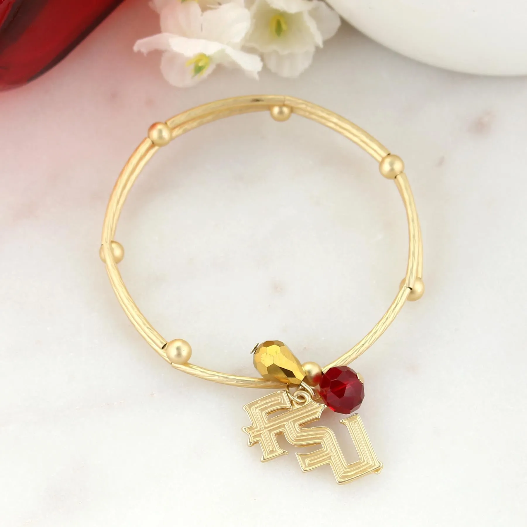 Florida State Matte Gold Logo Bracelet