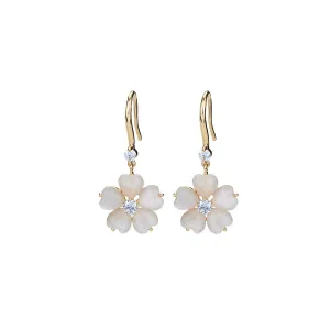 Flower Bone Gold Earrings