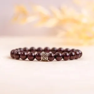 Garnet Gemstone Bracelet 8mm - Heart's Desire