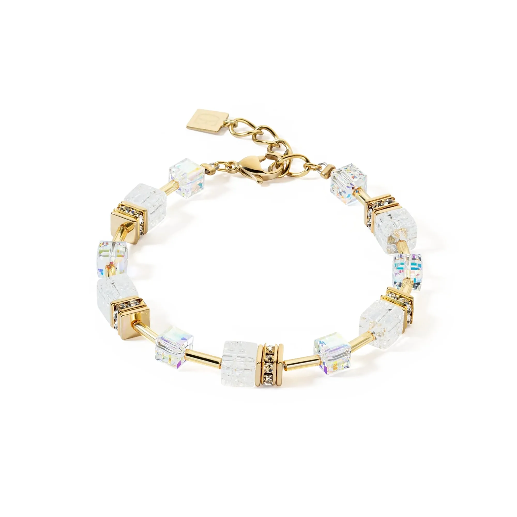 GeoCUBE Iconic Nature Gold White Bracelet